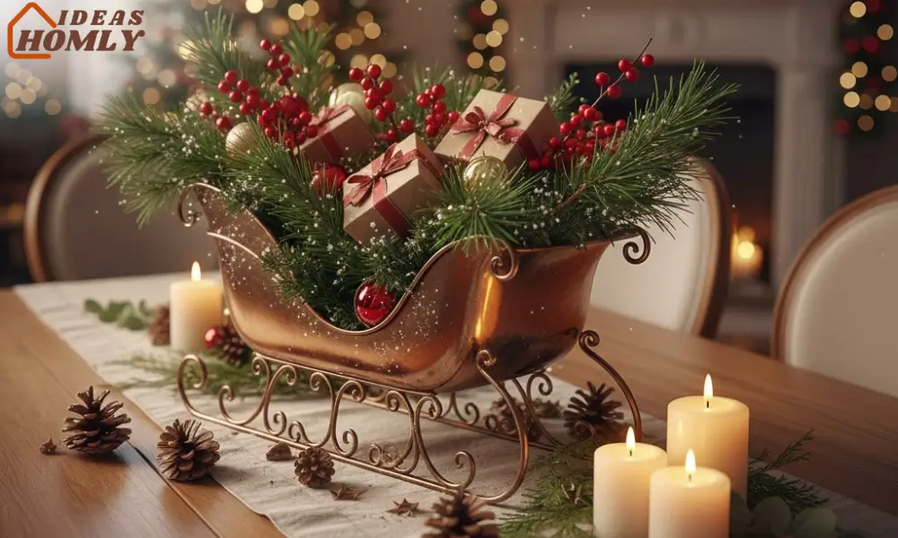 VINTAGE SLEIGH CENTERPIECE