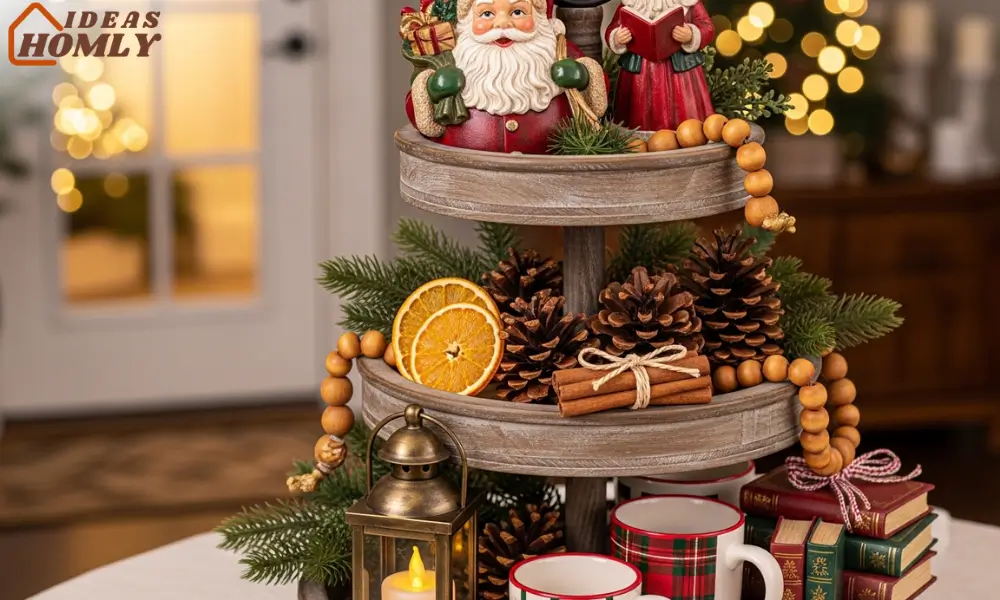 Vintage Figurine and Natural Elements Story Tray