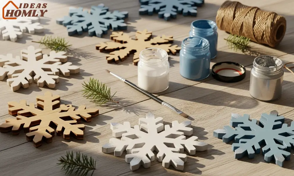 Wooden Snowflake Ornaments