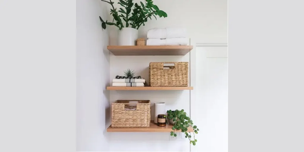 Floating Shelves with Baskets