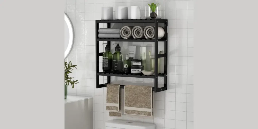 Floating Shelves with Towel Display