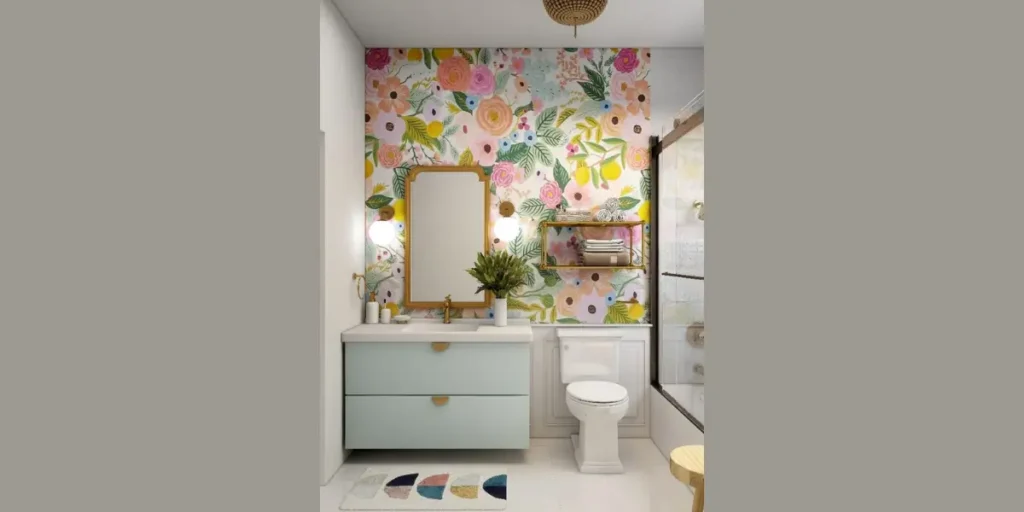 Floral Bathroom Wallpaper