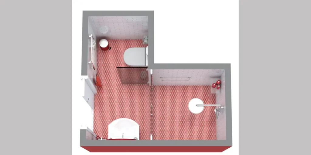 L-Shaped Bathroom Layout