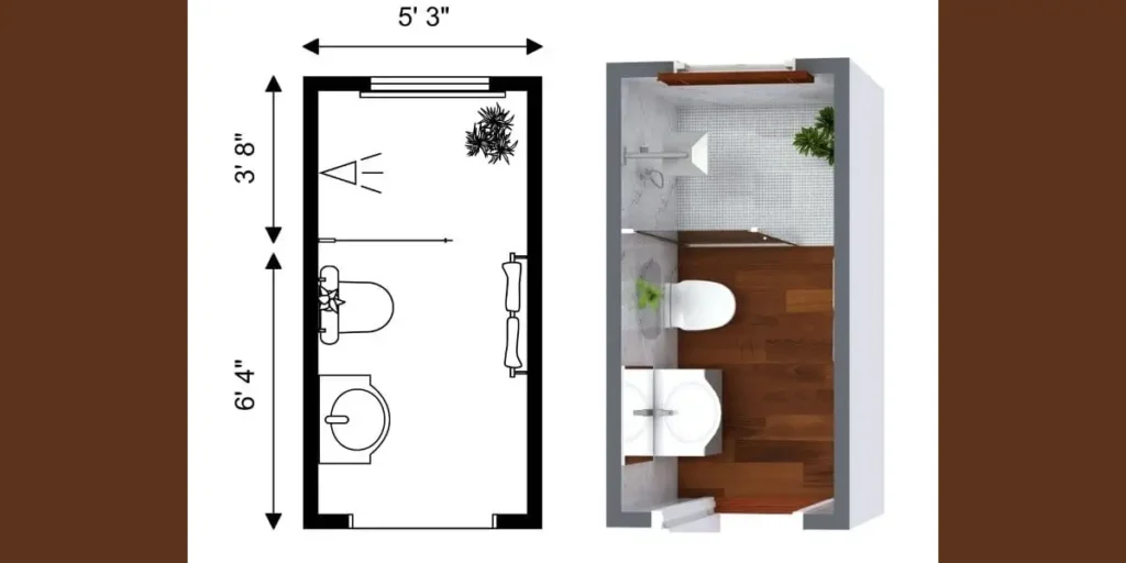 One-Wall Bathroom Layout for Cost Efficiency