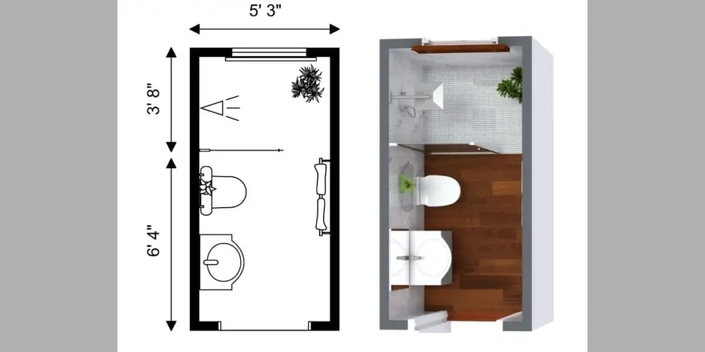 Single-Wall Bathroom Layout