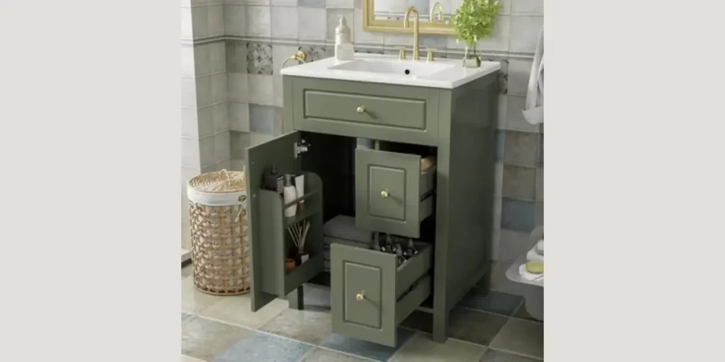 Vanity with Deep Storage Drawers