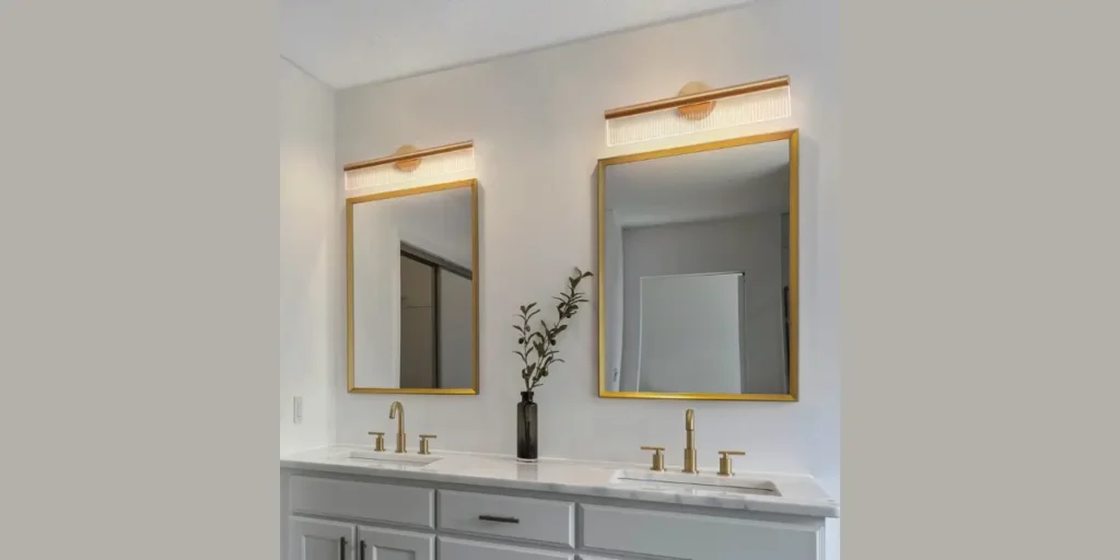 Wall Sconce Lighting Beside the Mirror