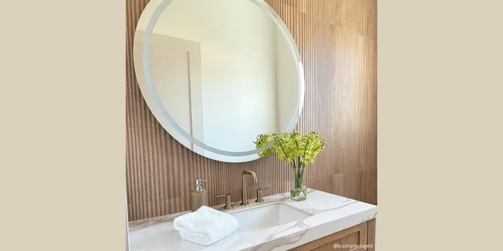 Wood-Effect Tile Backsplash