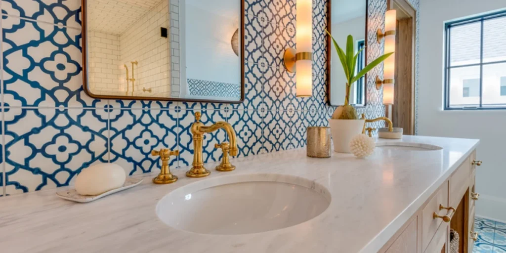 Bathroom Shiplap Combined with Tile for Practical Style