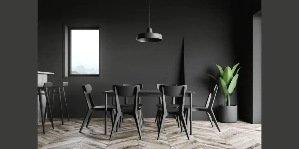 Black Accent Dining Room