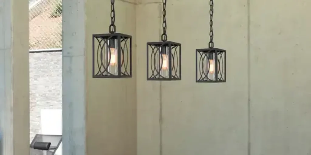 Black Metal Lantern-Style Dining Room Lights
