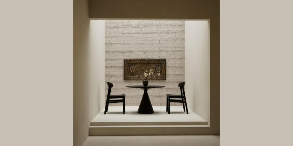 Black Stained Wood Japandi Table