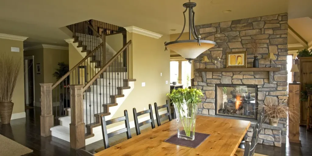 Classic Stone Fireplace Focal Point