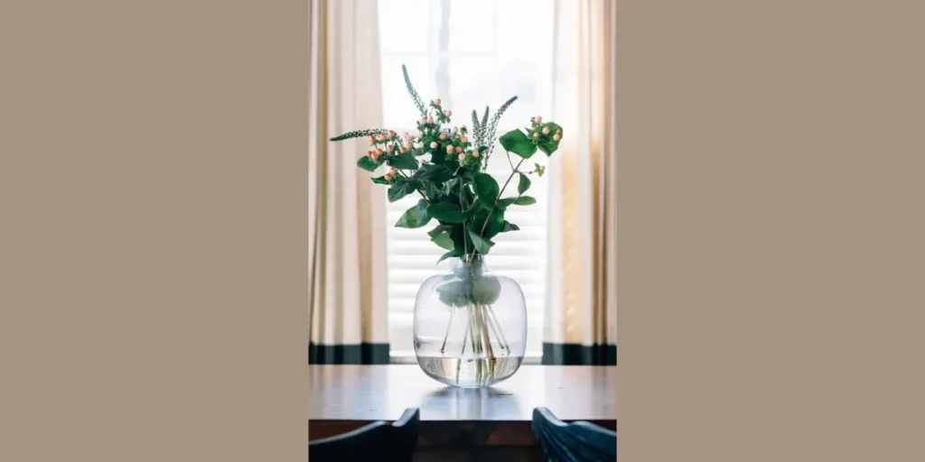 Clear Glass Vase with Fresh Flowers