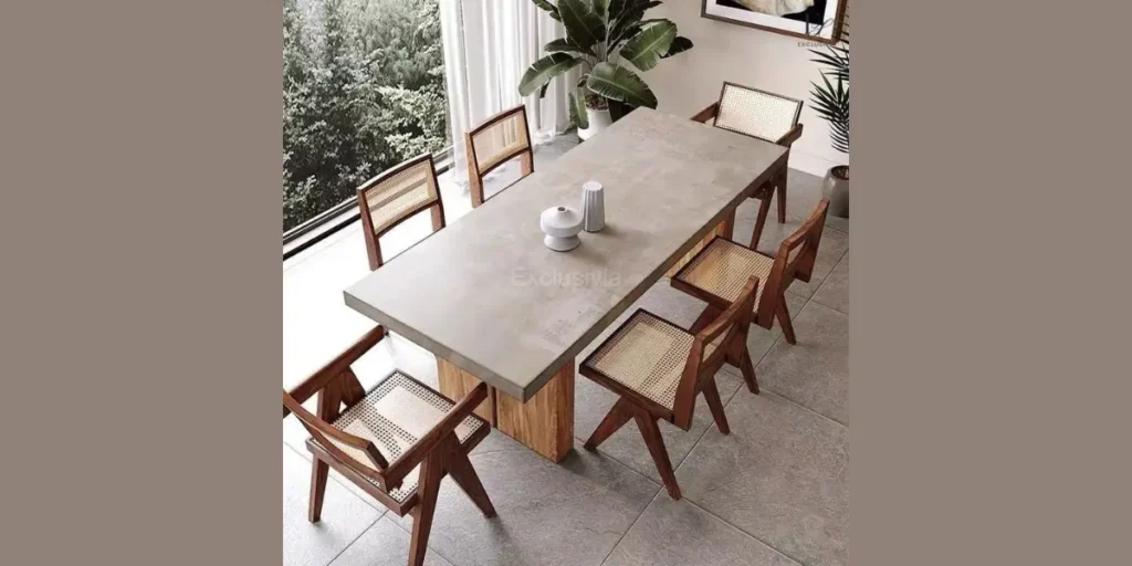 Concrete Top Industrial Dining Table