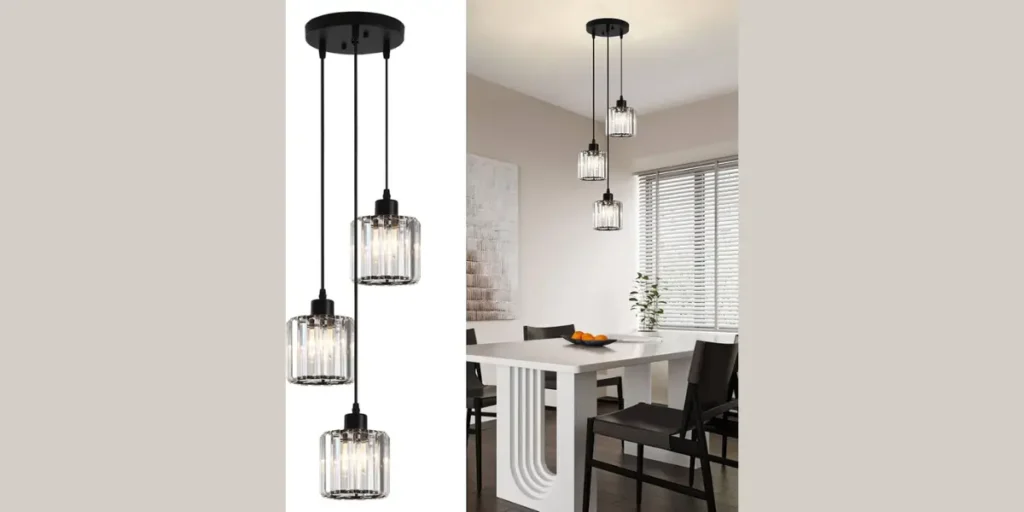 Crystal and Metal Hybrid Chandelier