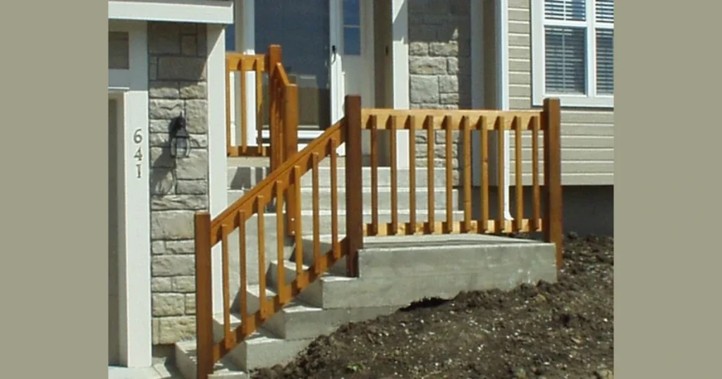 Classic Wooden Outdoor Stair Railing