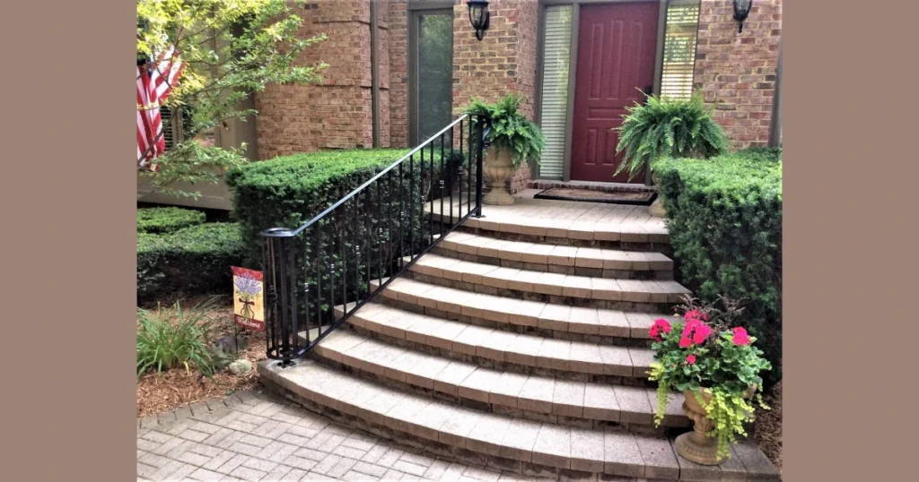 Wrought Iron Railing for Traditional Outdoor Stairs