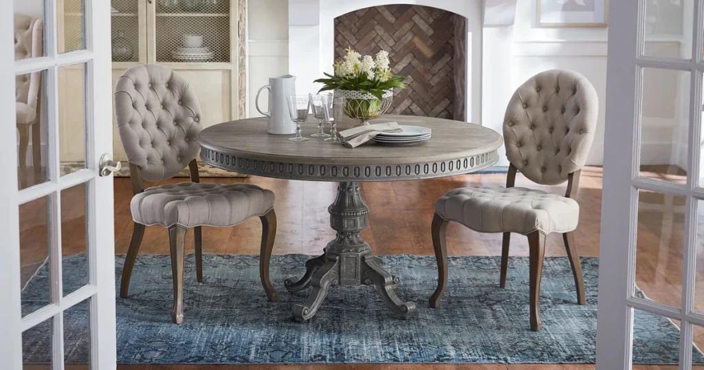 Dark Wood Pedestal Dining Table for a Balanced and Elegant Look
