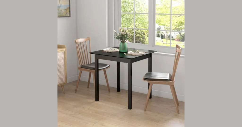 Square Dark Wood Dining Table for Compact Spaces