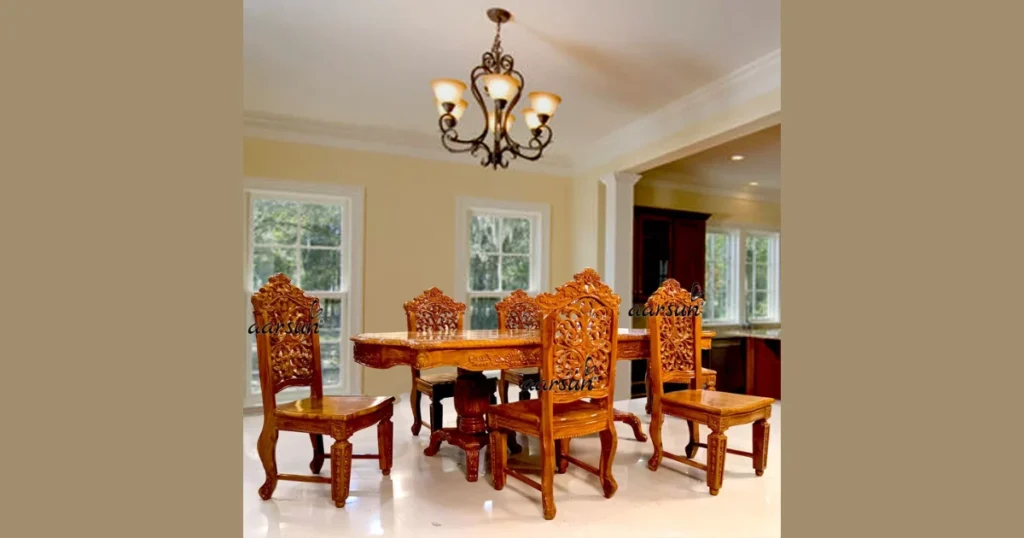 Carved Dark Wood Dining Table for Statement Dining Rooms