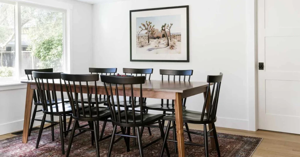 Minimalist Dark Wood Dining Table for Modern Homes