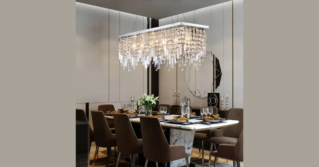Modern Linear Chandelier for Rectangular Dining Tables