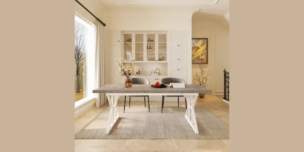 Distressed Whitewashed Table