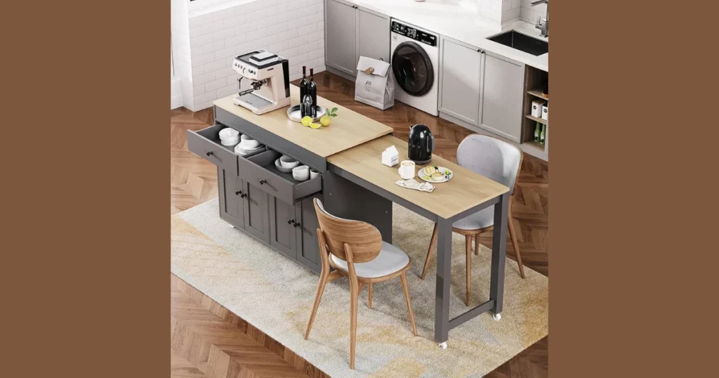 Kitchen Island with Pull-Out Dining Table