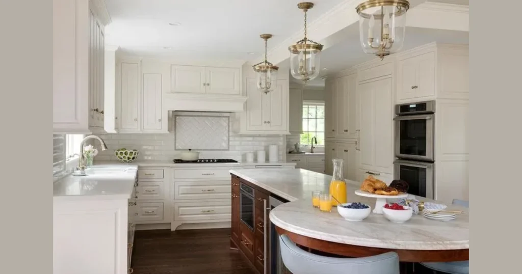Round Dining Table Attached to Kitchen Island