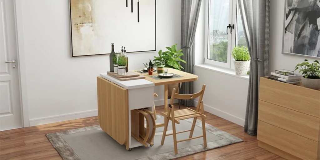 Drop-Leaf Dining Table for Flexible Small Dining Areas