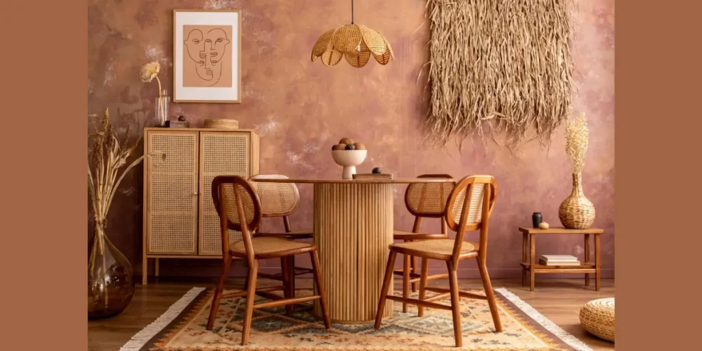 Earthy Boho Inspired Dining Area