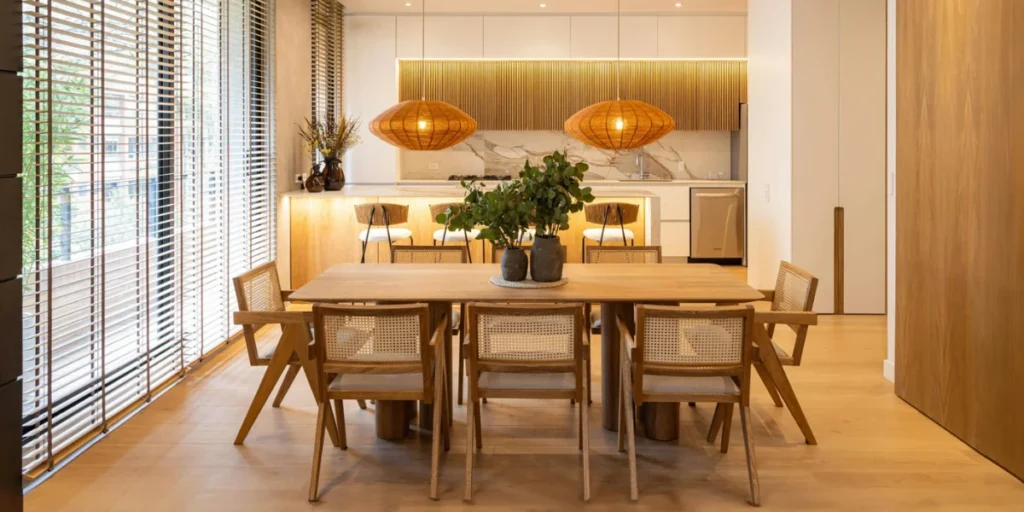 Eclectic Dining Room Using Layered Lighting