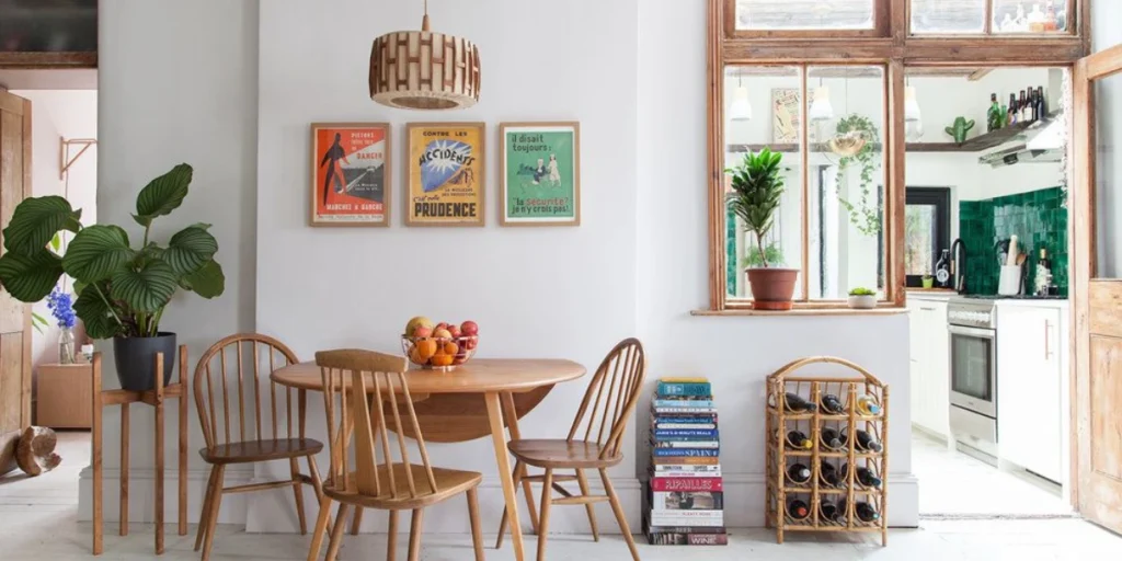Eclectic Dining Room With Vintage and Modern Furniture Together