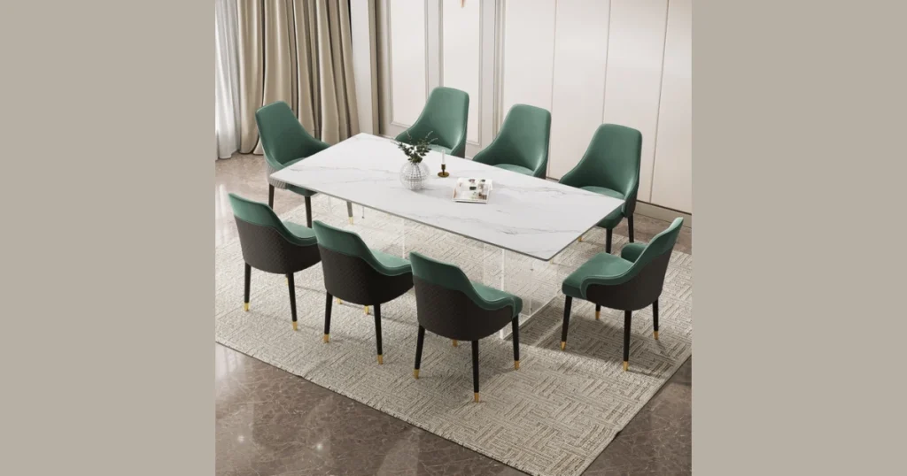 Marble Top 78 Inch Dining Table for Elegant Spaces