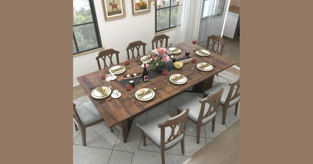 78 Inch Dining Table with Storage Base