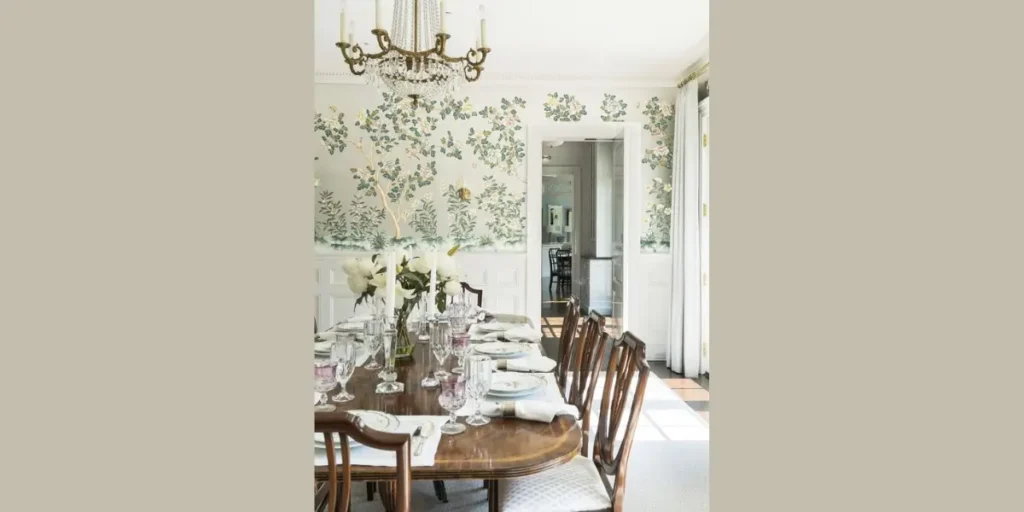 Floral Wallpaper for a Classic Dining Look