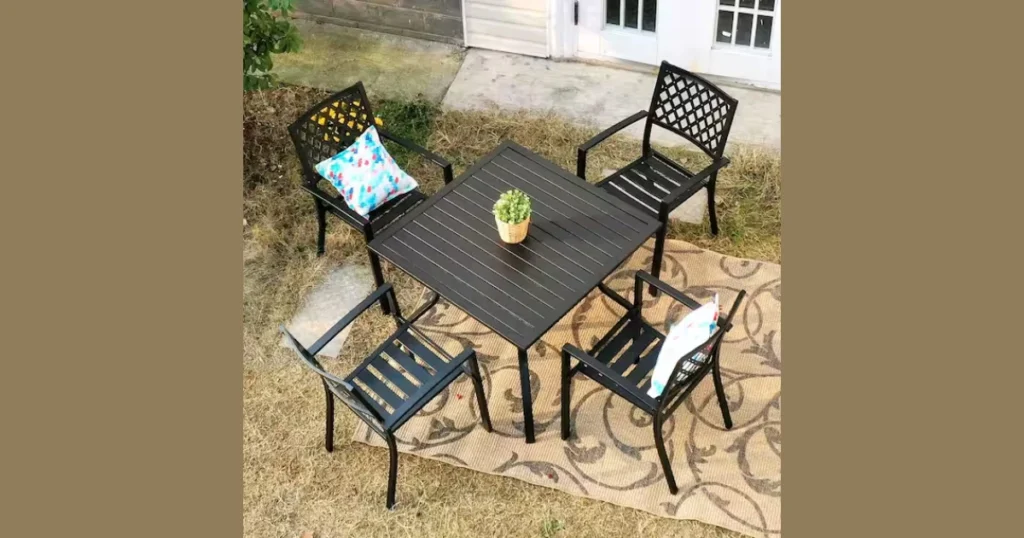 Balcony Dining Table with 2 Chairs for Outdoor Use