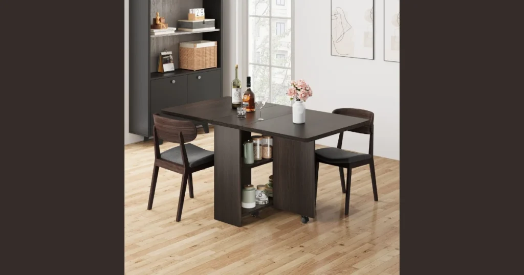 Space-Saving Storage Dining Table with 2 Chairs