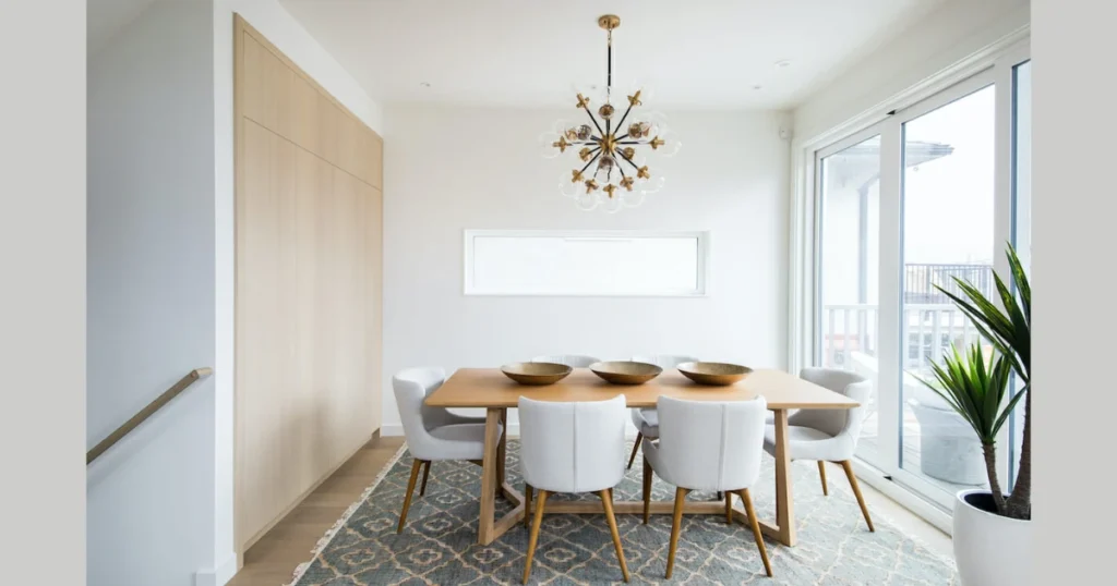 Scandinavian Dining Table with 2 Chairs for Minimal Interiors