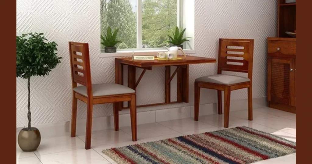 Wall-Mounted Dining Table with 2 Chairs for Ultra Small Spaces