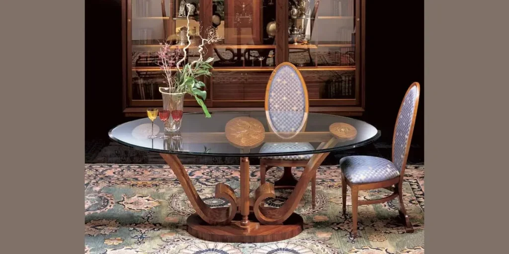 Glass Top with Classic Wooden Base