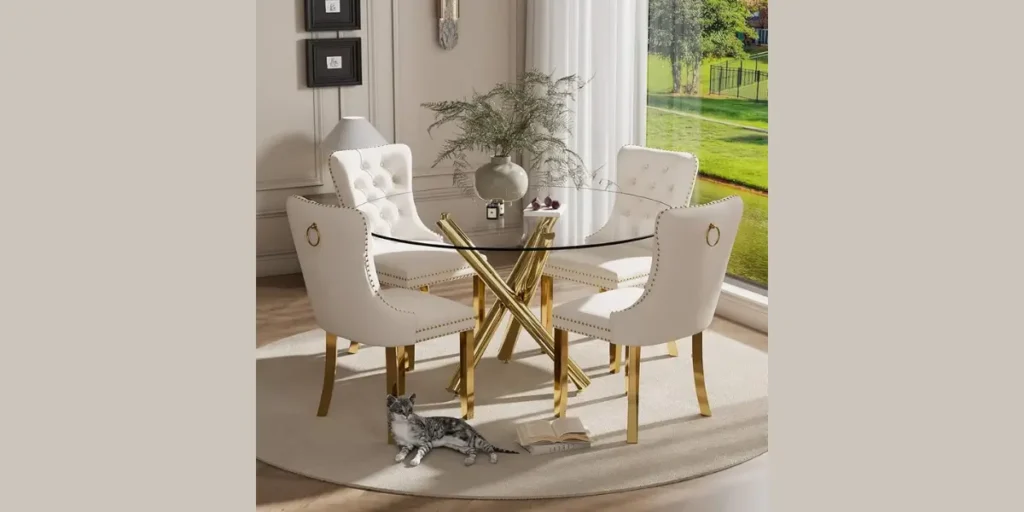 Glass Top with Gold Base