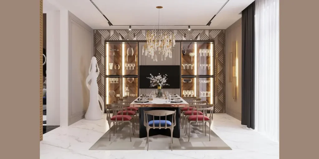 Gold or Brass Contemporary Chandelier