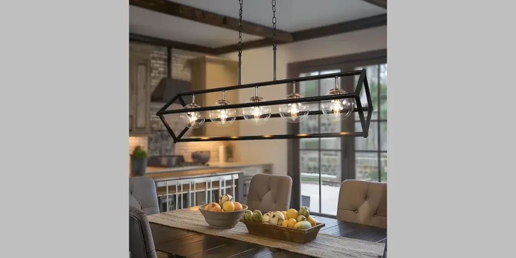 Industrial Black Metal Chandelier