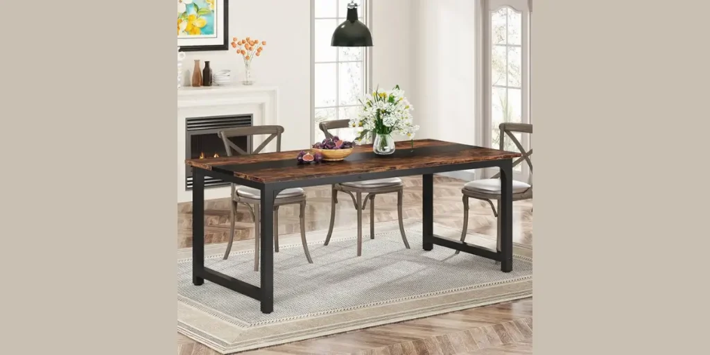 Industrial Wood and Metal Table