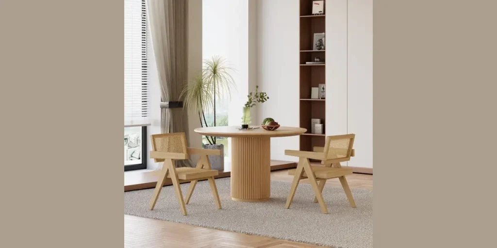 Japandi Pedestal Base Dining Table