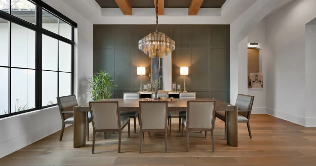 Light Wood Dining Table as the Focal Point