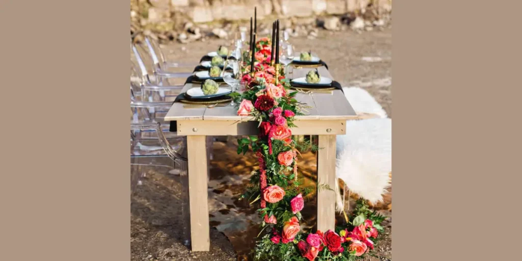 Long Greenery Garland with Blooms
