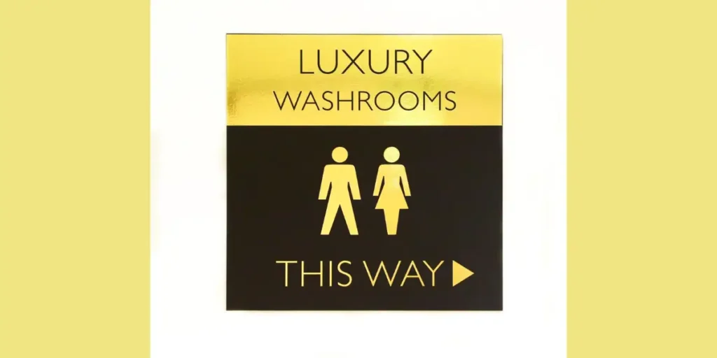 Luxury Metallic Bathroom Signs